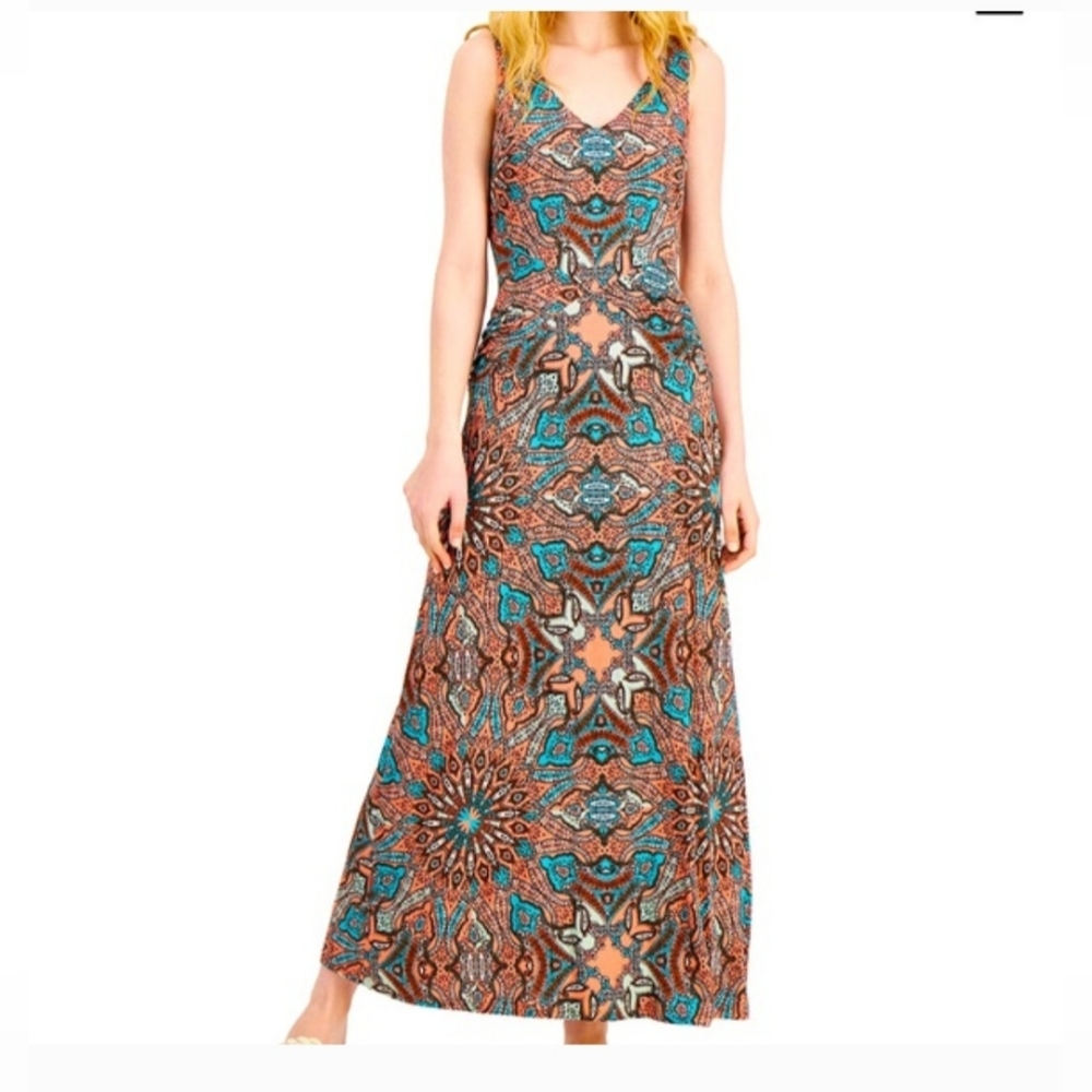inc International Concepts Heritage Maxis Extra Sm Scarf Waltz Dress 89.00 New